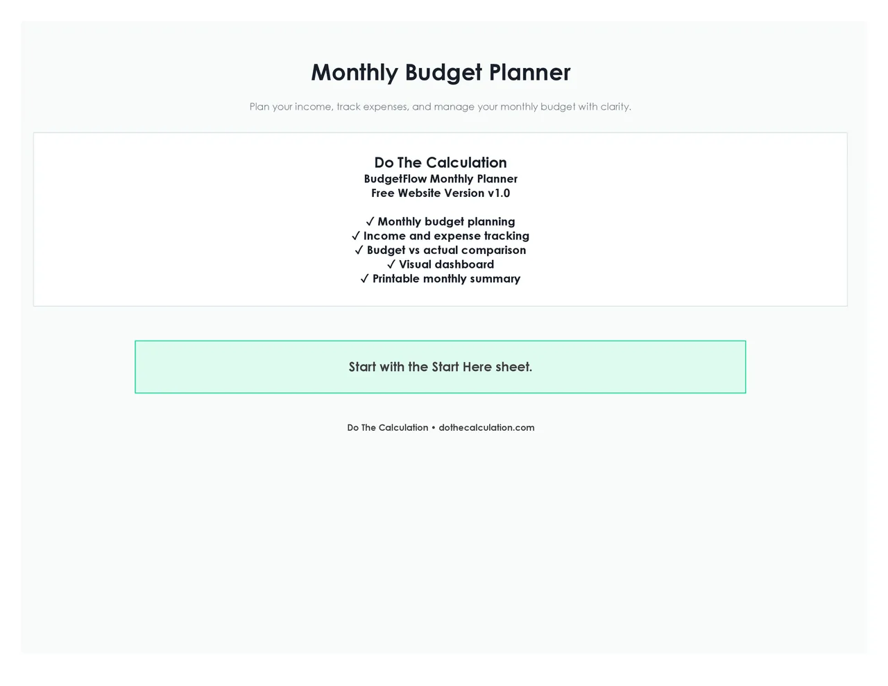 Monthly Budget Planner preview 5