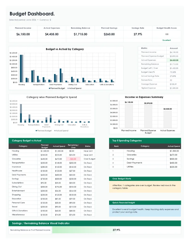 Monthly Budget Planner preview