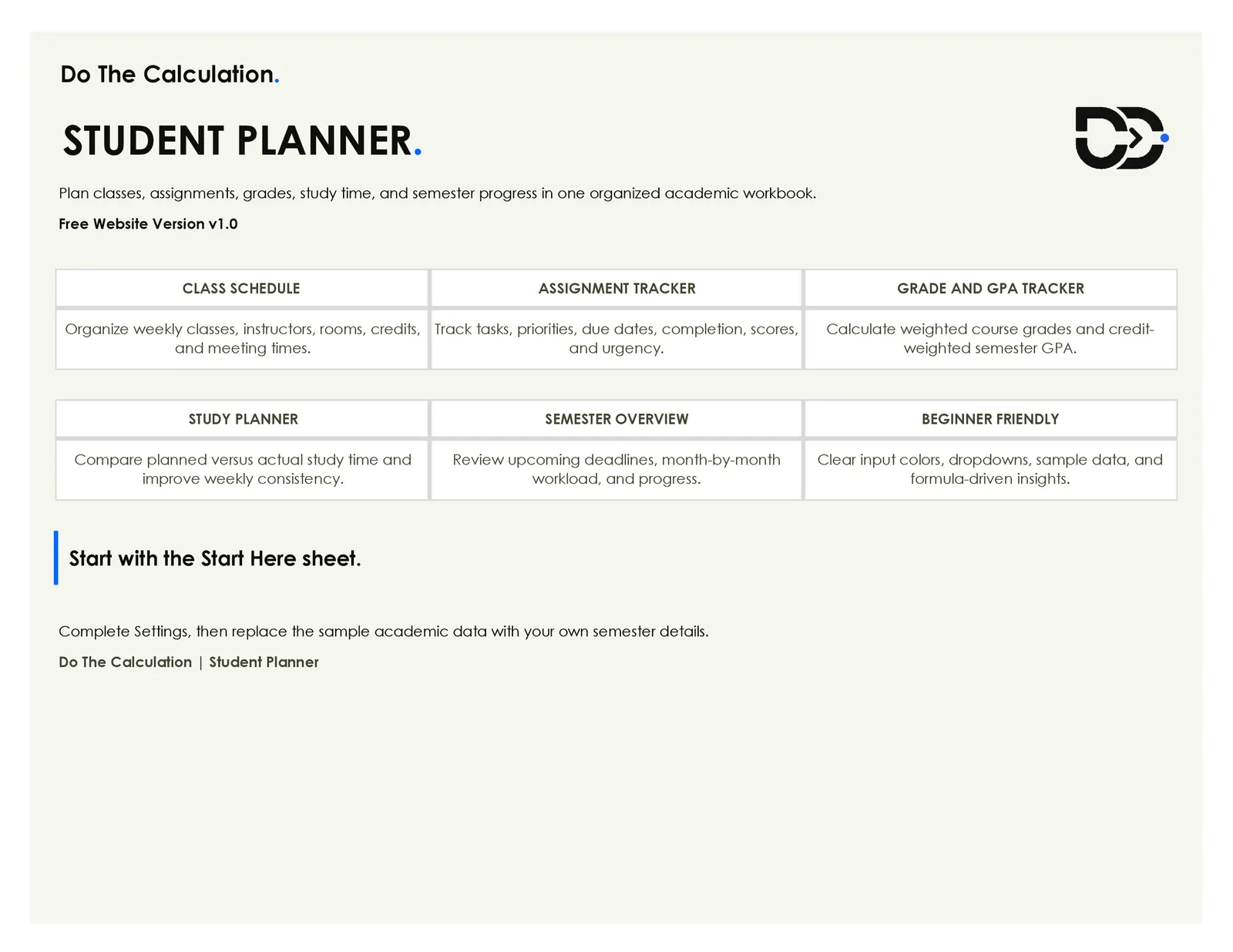 Student Planner preview 2